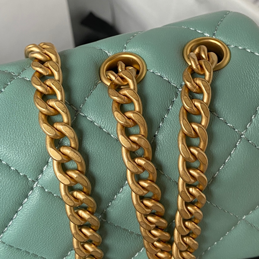 Small Classic Flap Lambskin Bag AS4041 Aqua Green